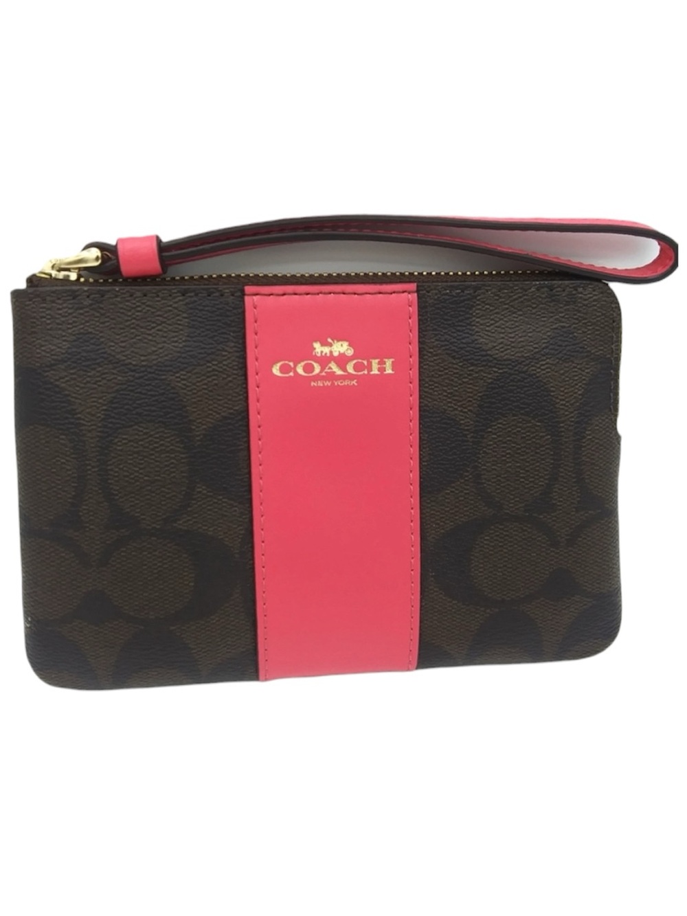 Coach authentic leather signature small wristlet- New